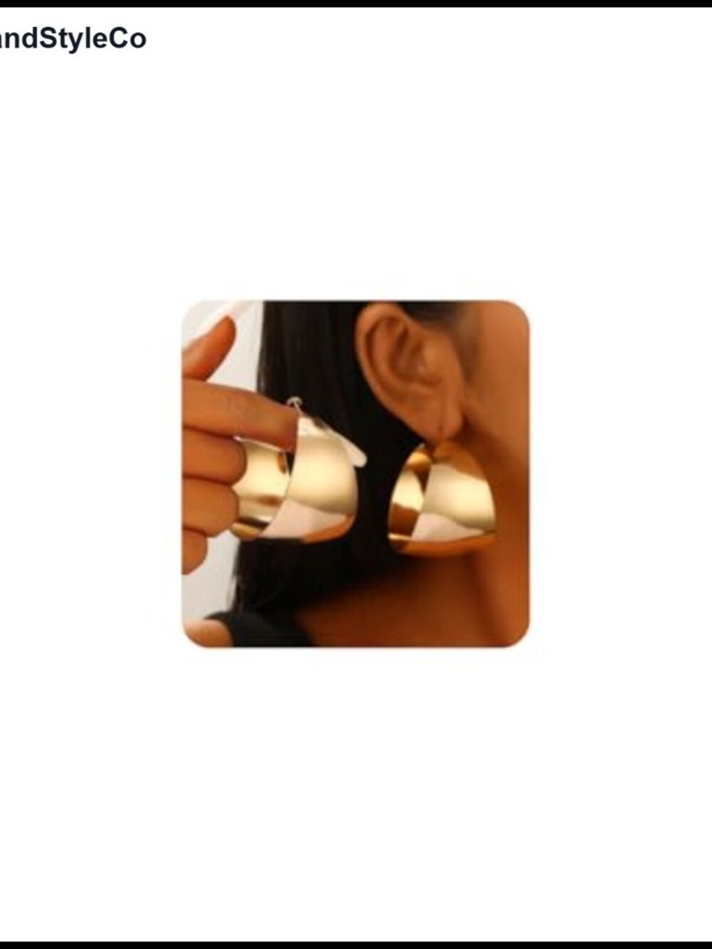 Chunky Gold Hoop Earrings for Women Dainty Wide Band Trendy Dangle Drop